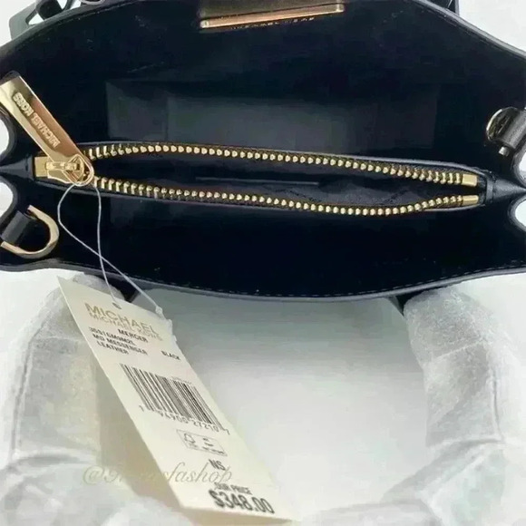 Michael Kors purse Mercer messenger crossbody black leather shoulder bag - Picture 6 of 7